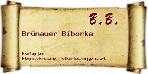 Brünauer Bíborka névjegykártya